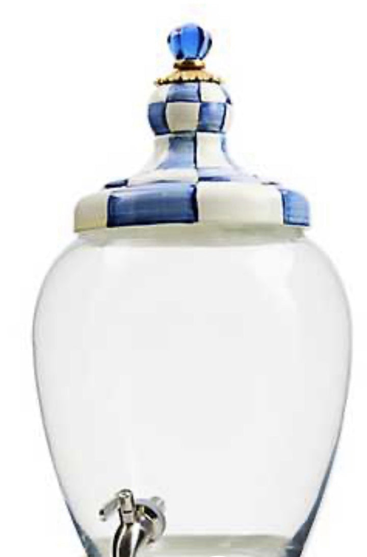 NEW MacKenzie Childs  Royal Check Enamel Beverage Dispenser-retired
