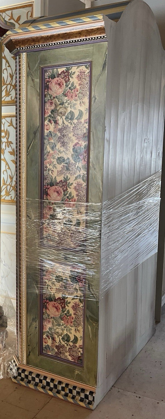 Mackenzie Childs Large Wood Hand painted   Armoire - Delivery Available