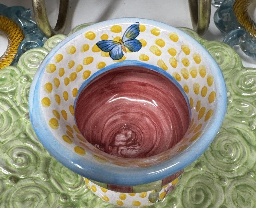 Mackenzie-Childs Vintage Ceramic Tea Light Votive Candle Holder from 2004
