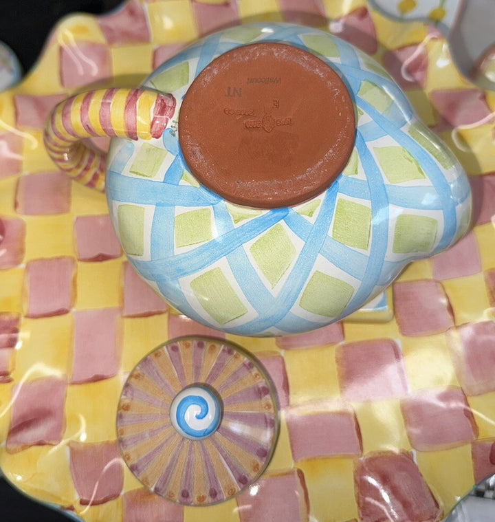 MacKenzie Childs WALLCOURT Teapot FENWICK High Tea Vintage Small Sized-2003