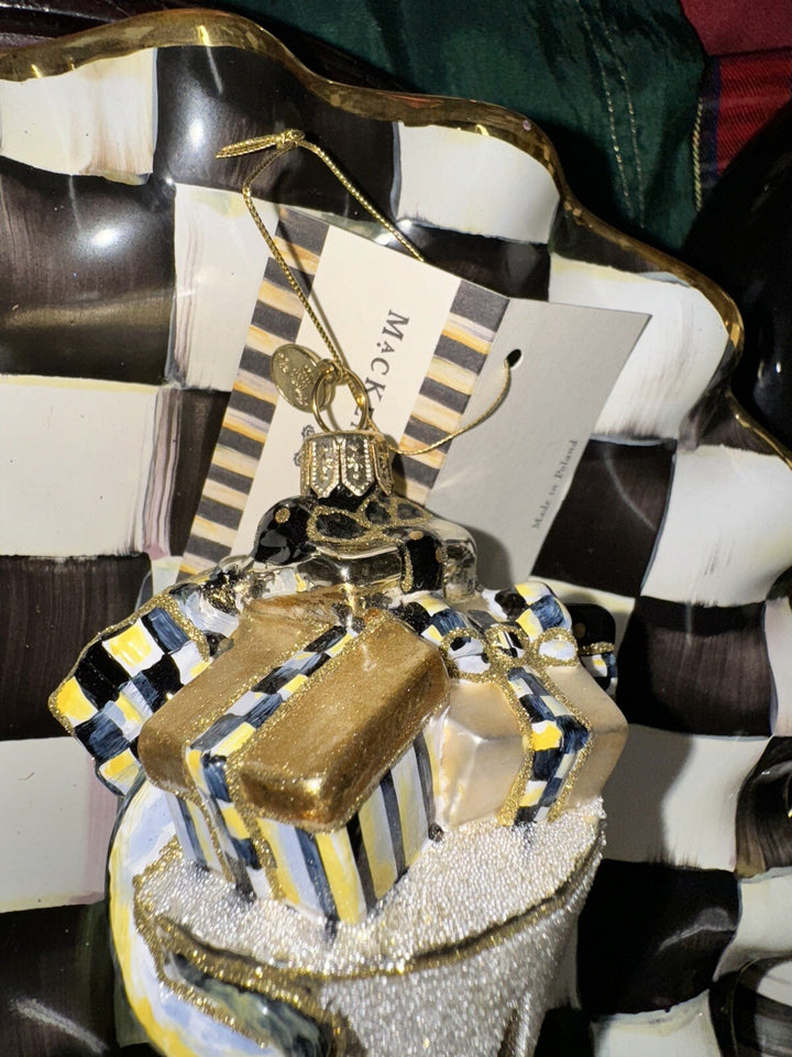 MACKENZIE CHILDS Champagne Glass Christmas  Ornament New- Retired