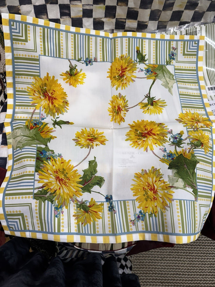 Mackenzie Childs Dandelion 100% Cotton Napkin NIP Set Of 2- Retired Pattern