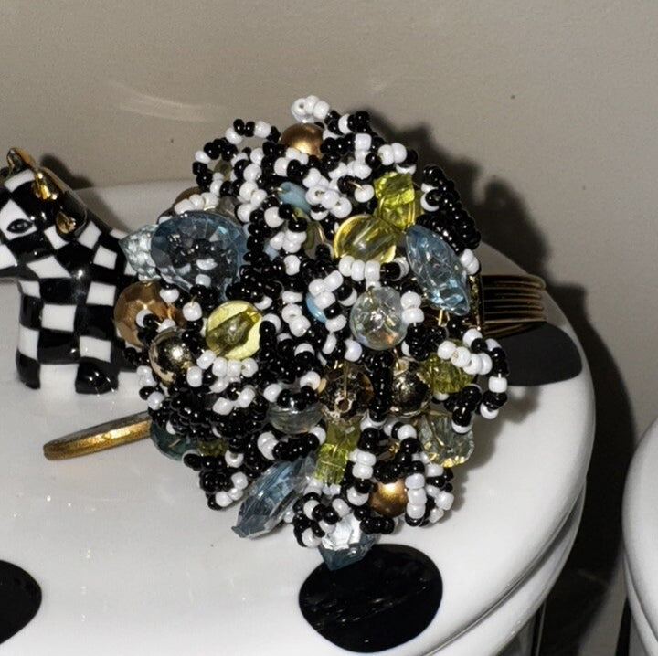 Mackenzie Childs BEADED Ocean  NAPKIN RINGS Retired Set of 2 New