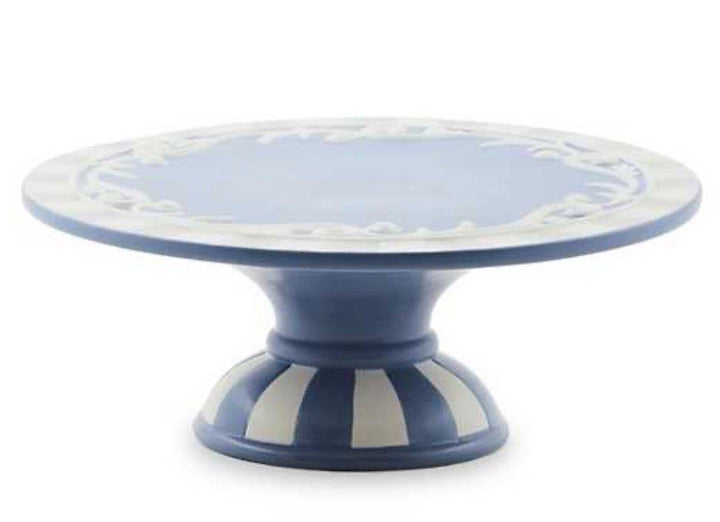 Mackenzie CHILDS Cameo Small Pale Blue PEDESTAL PLATTER BNIB