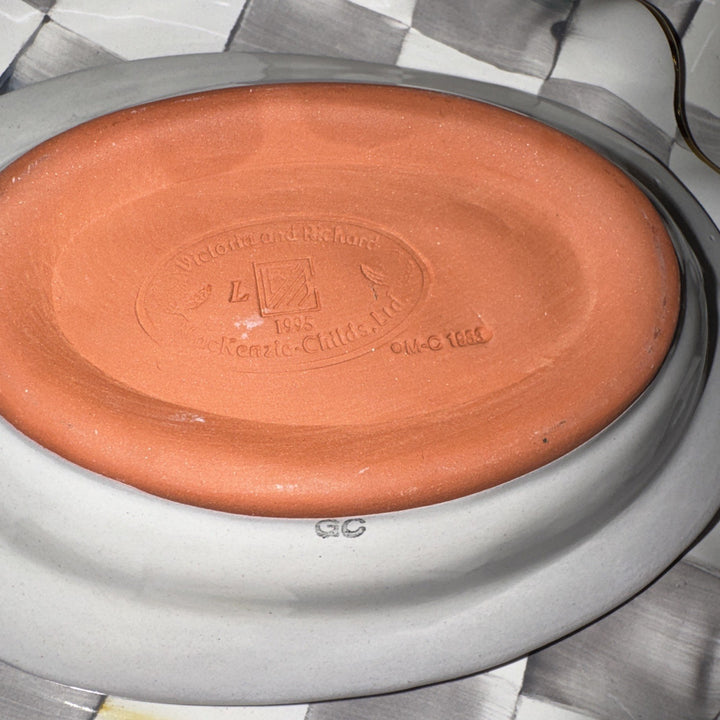 MACKENZIE CHILDS 6" Soap Candy Dish Taylor Aalsmere  1995 Ceramic