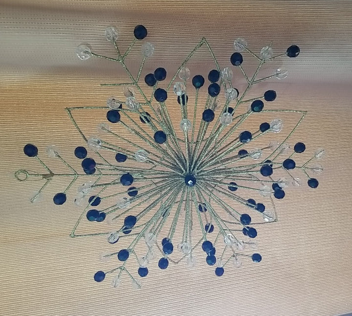 Mackenzie Childs Beaded Large  Snowflake 15”  Hanging Ornament  Huge-retired