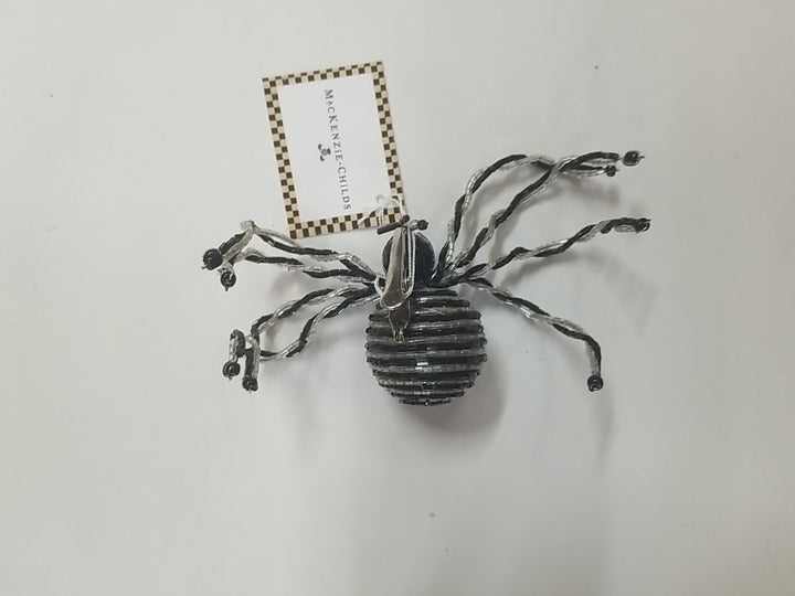 Mackenzie Childs Set Of 3. 1 Crystal 1  striper Spider Clip, 1 striped/stick