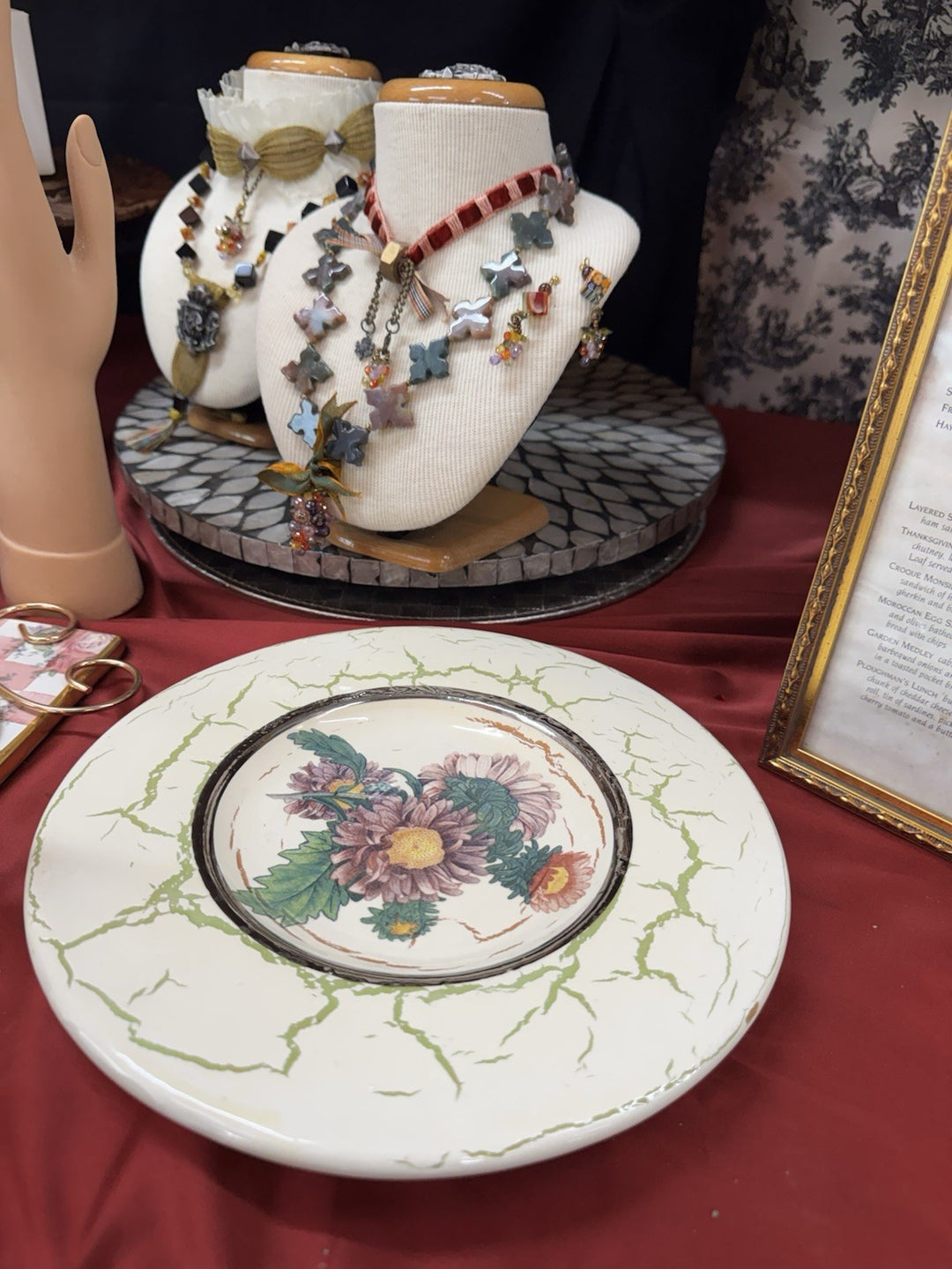 Victoria & Richard Mackenzie Childs EVELYN STREET Floral Plate  Emprise  10.25”
