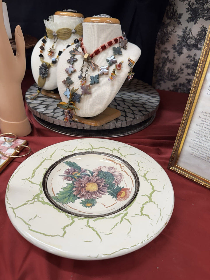 Victoria & Richard Mackenzie Childs EVELYN STREET Floral Plate  Emprise  10.25”