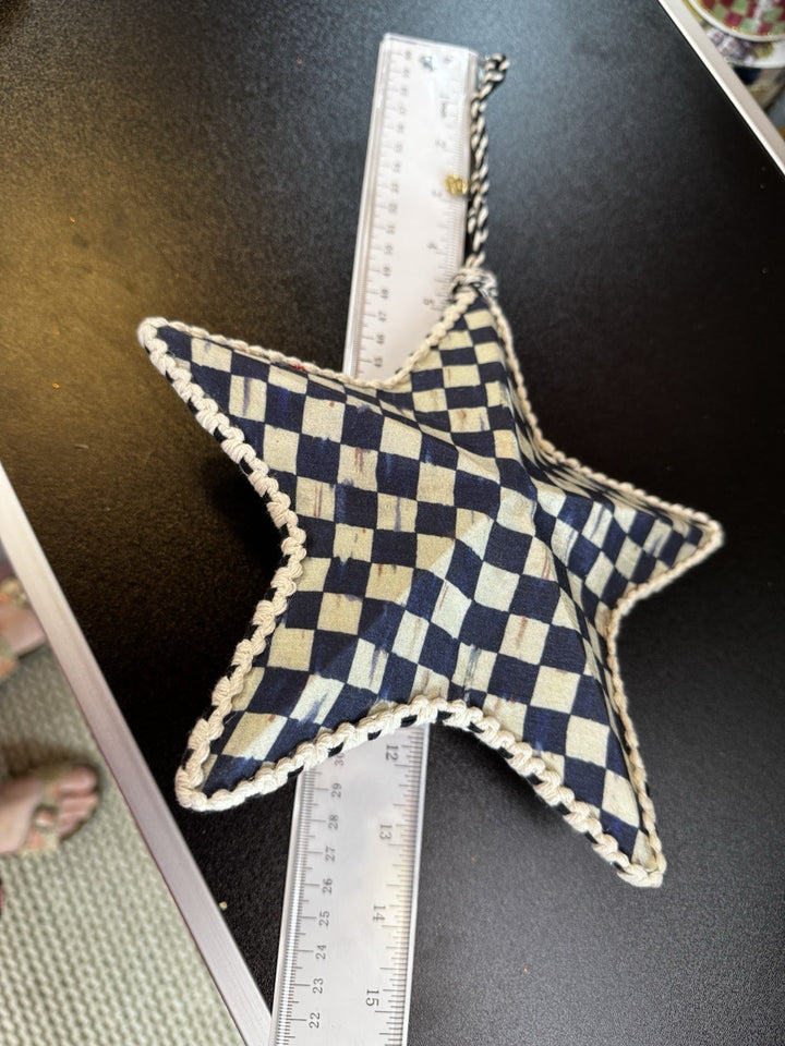 MacKenzie Childs Cozy Christmas Patchwork Star Ornament- Material 9”