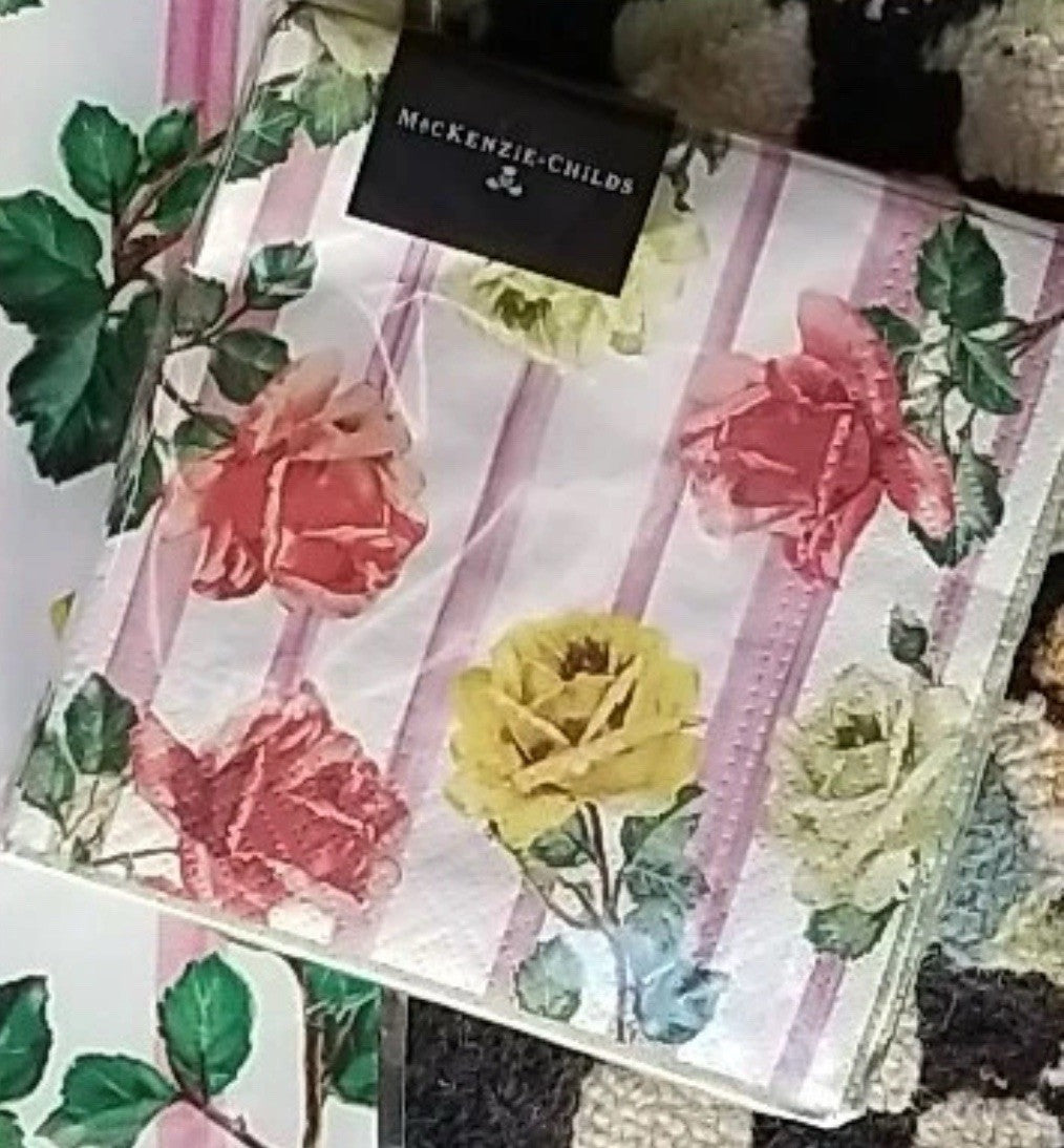 MacKENZIE CHILDS Garden Gala   Cocktail Paper Napkins- Retired New