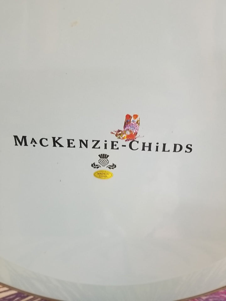 Mackenzie Childs Butterfly Garden Serving Platter - Blue 16” Enamel- Retired