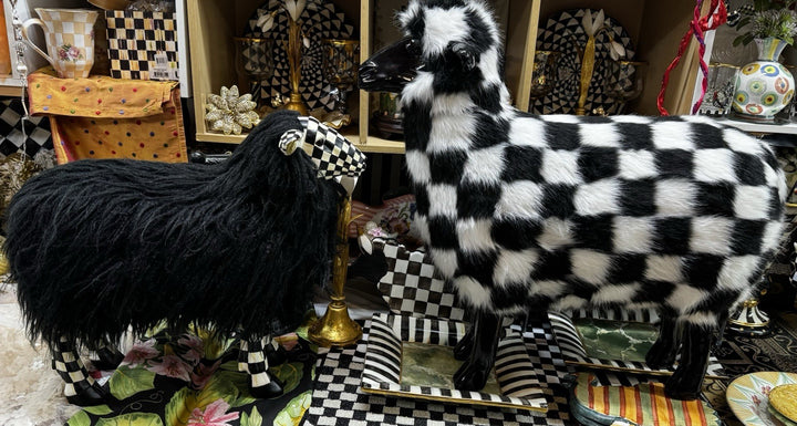 MacKENZIE CHILDS Retired Shaggy COURTLY CHECK SHEEP LARGE New