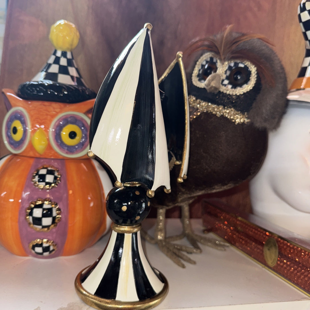 NEW Mackenzie Childs COURTLY CHECK BAT CANDLE HOLDER  Wonderful M-C Whimsy