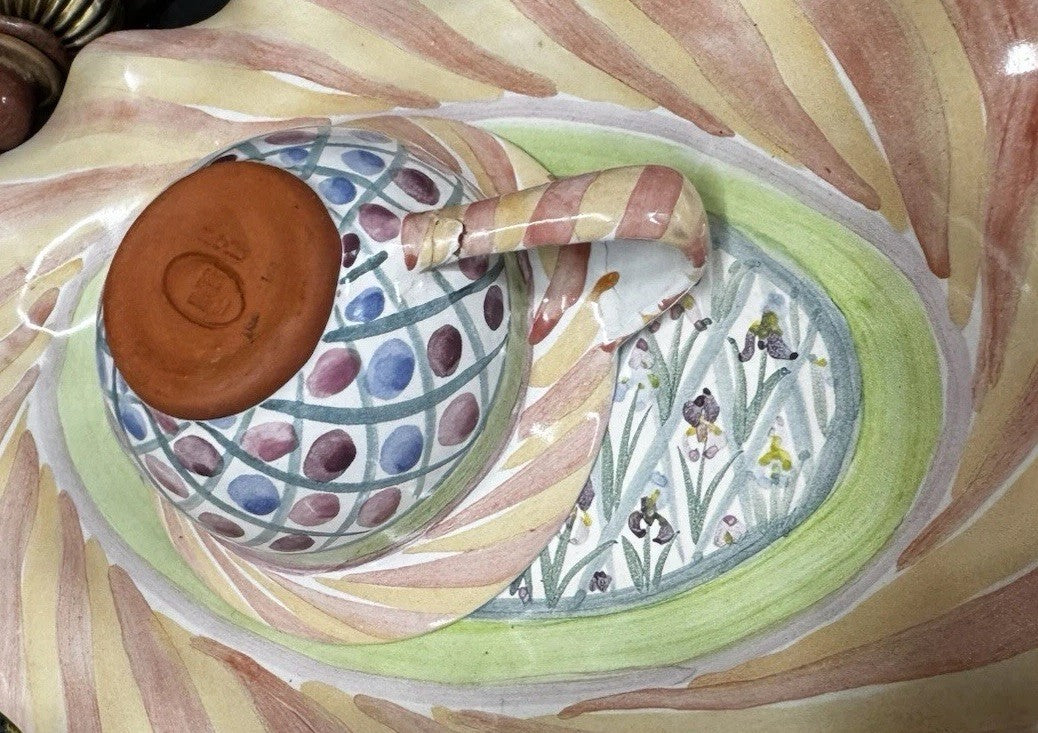 MacKenzie Childs One  Taylor Bearded Isis  Tea Cup 2 5/8"x4 3/4"- Ceramic 1990