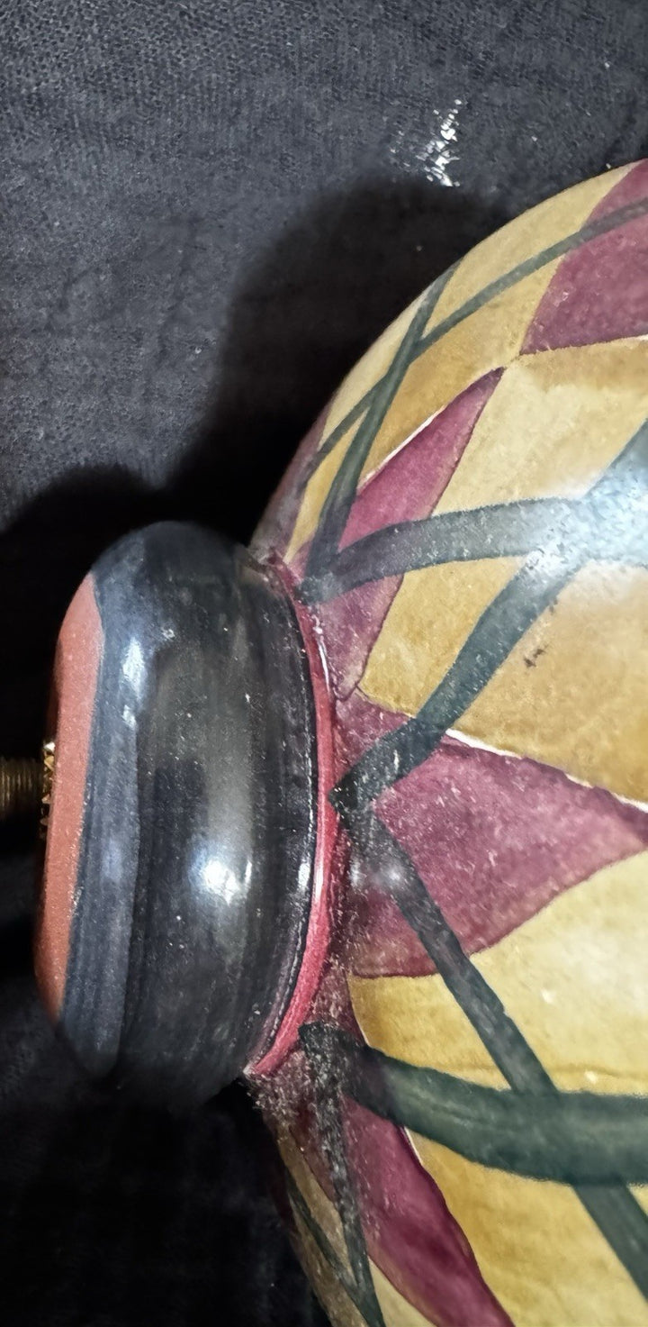 Mackenzie Childs  Argyle Frank And Mustard  Garden Ball- HTF - Ball Only