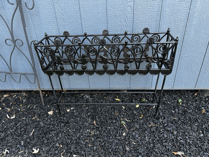 Mackenzie Childs  CAST IRON And Copper Bird On Ball  PLANT -FLOWER STAND