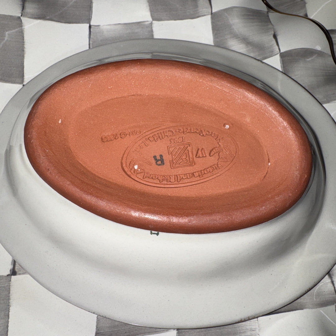 MACKENZIE CHILDS 6" Soap Candy Dish Taylor 1995 Ceramic