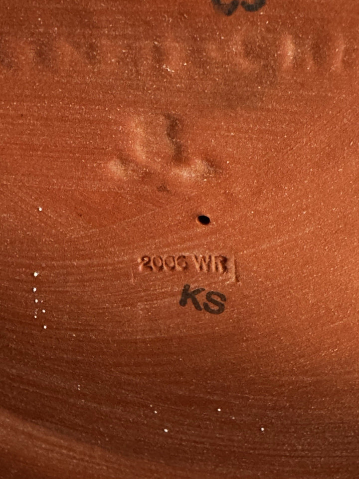 Mackenzie Childs 12” Honeymoon Pink Rose Fluted Cake Stand 2006