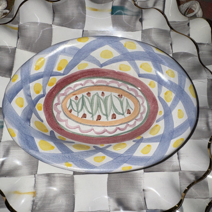 MACKENZIE CHILDS 6" Soap Candy Dish Taylor Aalsmere  1995 Ceramic