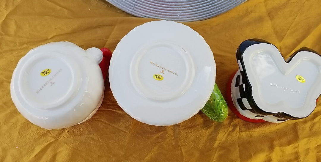 MACKENZIE CHILDS Granny Kitsch Santa Tower SET OF THREE - New