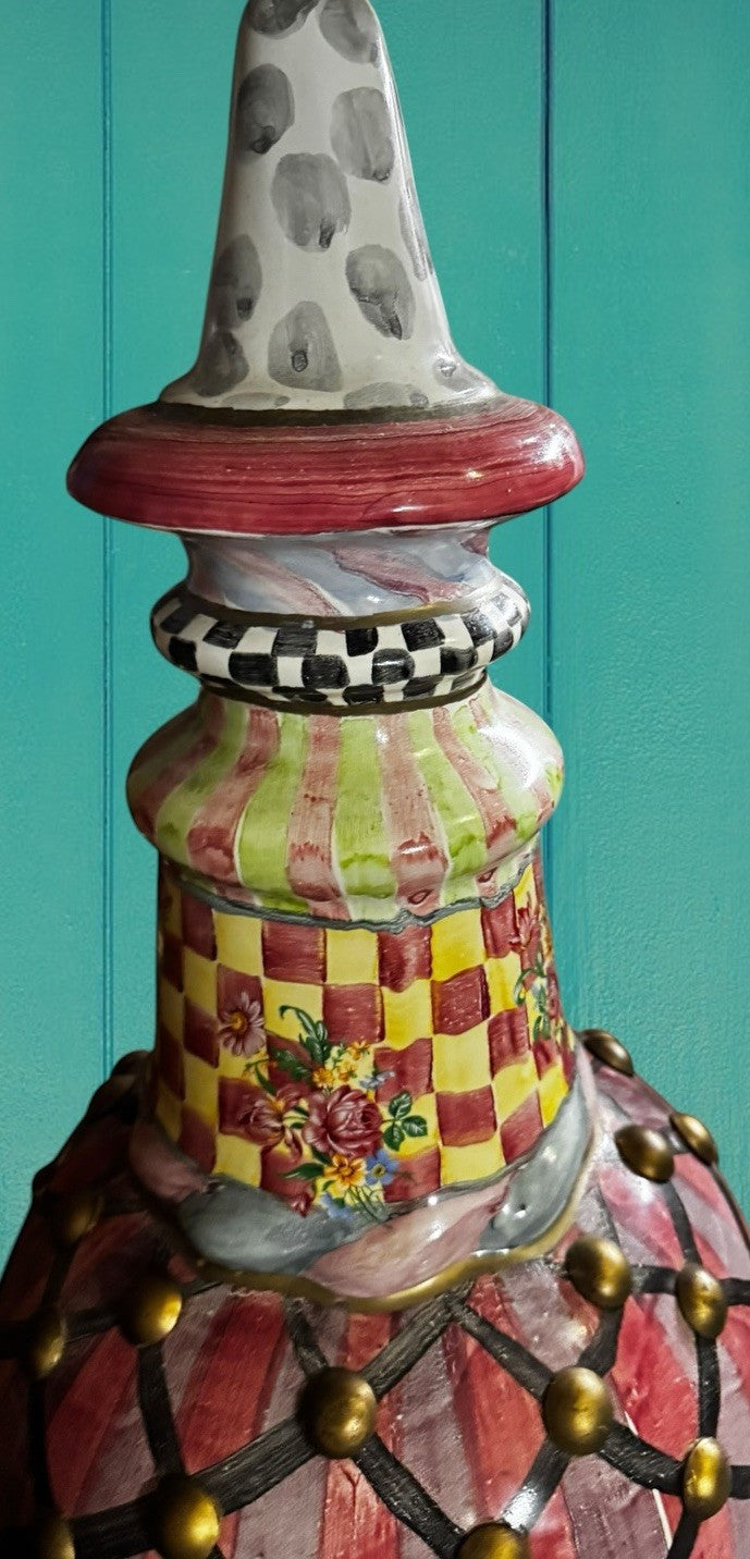 Vintage Mackenzie Childs “lulu” Lummox Train Table Lamp- Read