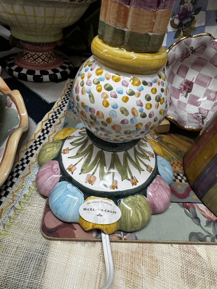 Mackenzie Childs Lamp Confetti Vase Ceramic 27” Tall - Made In Aurora