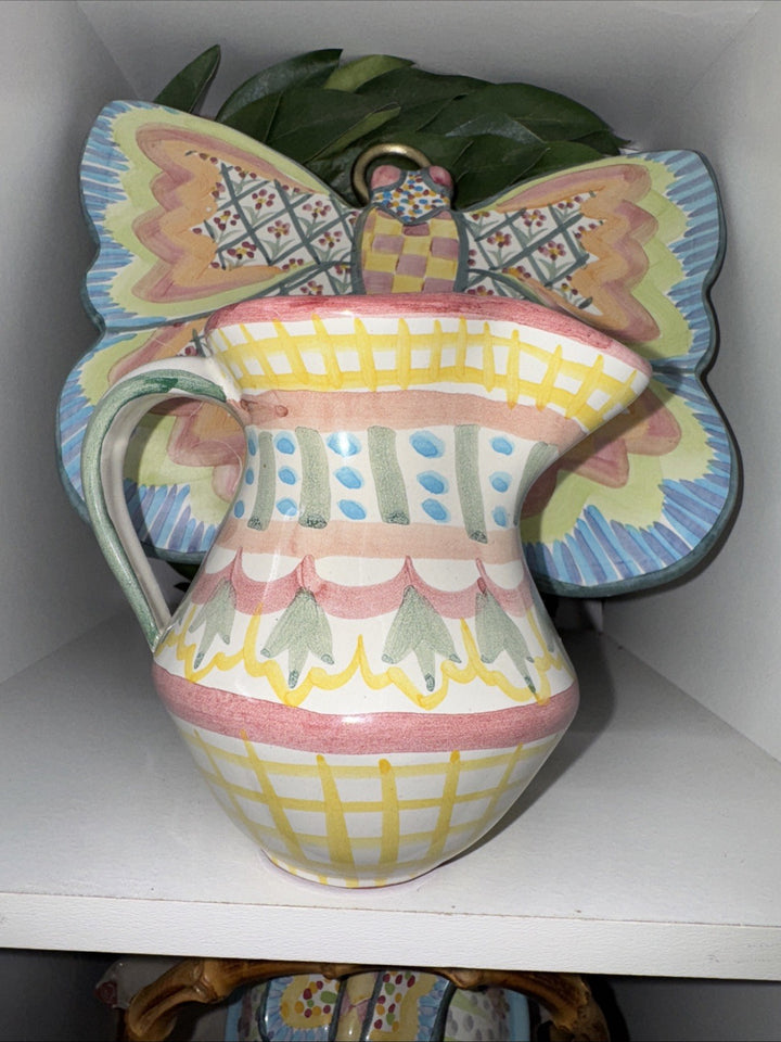 Mackenzie Childs Taylor 1997   Madison Ceramic Creamer 4” Made In Aurora