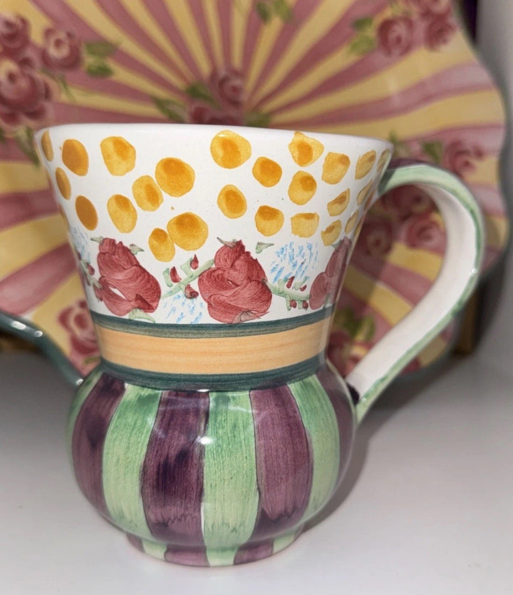 MacKenzie Childs Ceramic  Taylor Retired Forest Home Globe Mug New