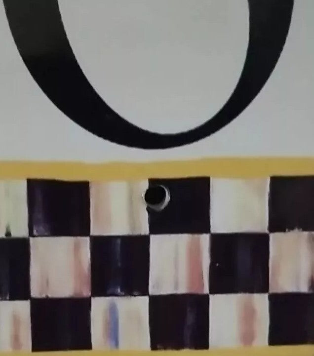 MACKENZIE CHILDS  HOUSE NUMBER 6 Or 9 COURTLY CHECK TILE NEW 7" X 3"