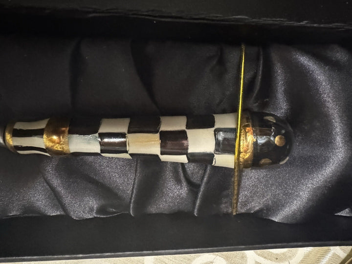 Mackenzie  Childs Courtly Check Ceramic Handle Pie Cake Server- Nib