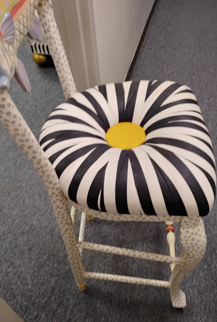 Mackenzie Childs furniture Counter Height Chair Freckle Fish Stool -excellent