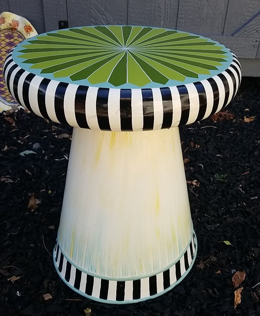 MacKENZIE CHILDS RETIRED Outdoor Metal  Toad Stool- Large