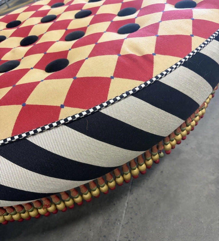 MacKenzie Childs Fabric By Half The Yard New - Red Harlequin Retired 2009