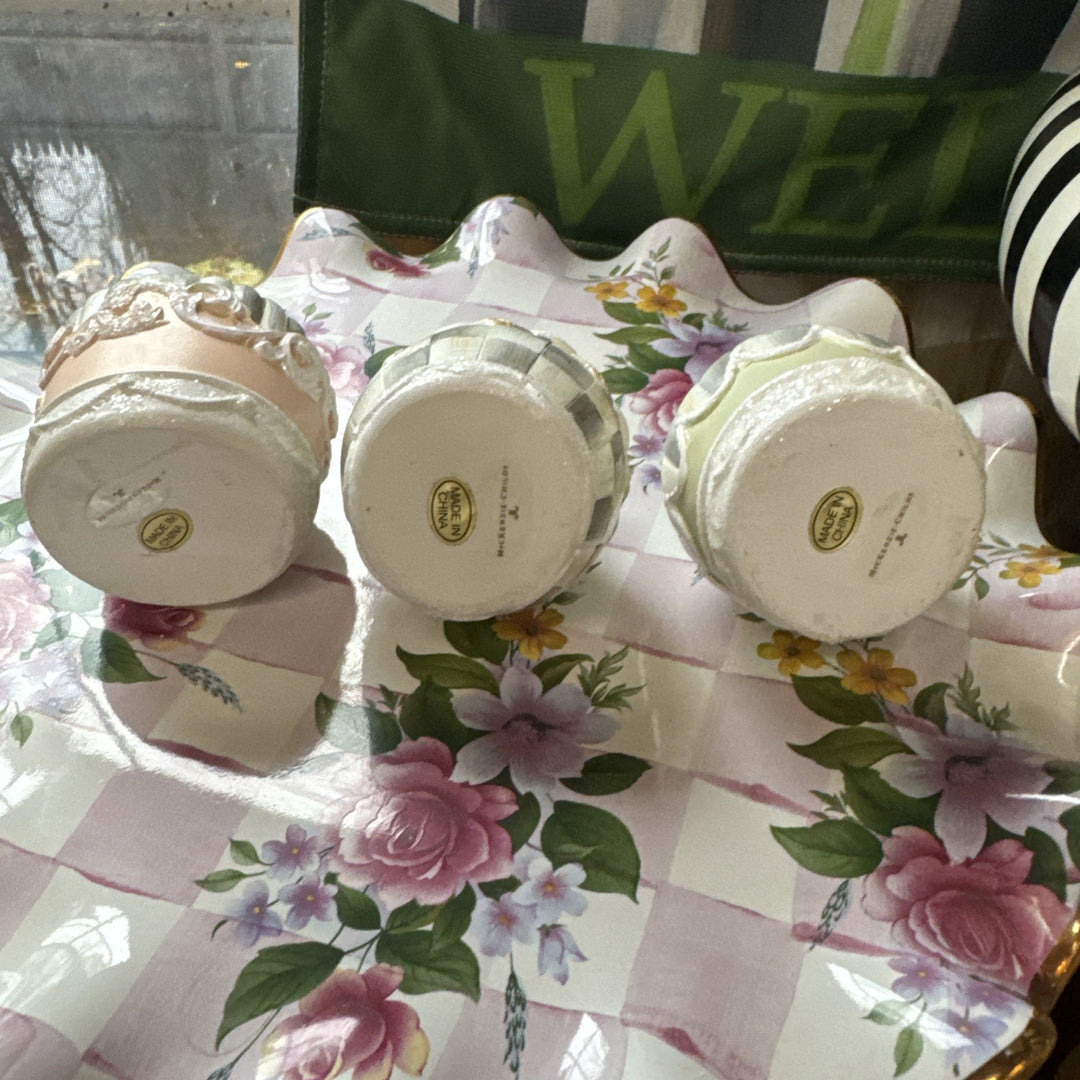 New Mackenzie Childs Cameo Collection Petit Fours, Set of 4 RETIRED