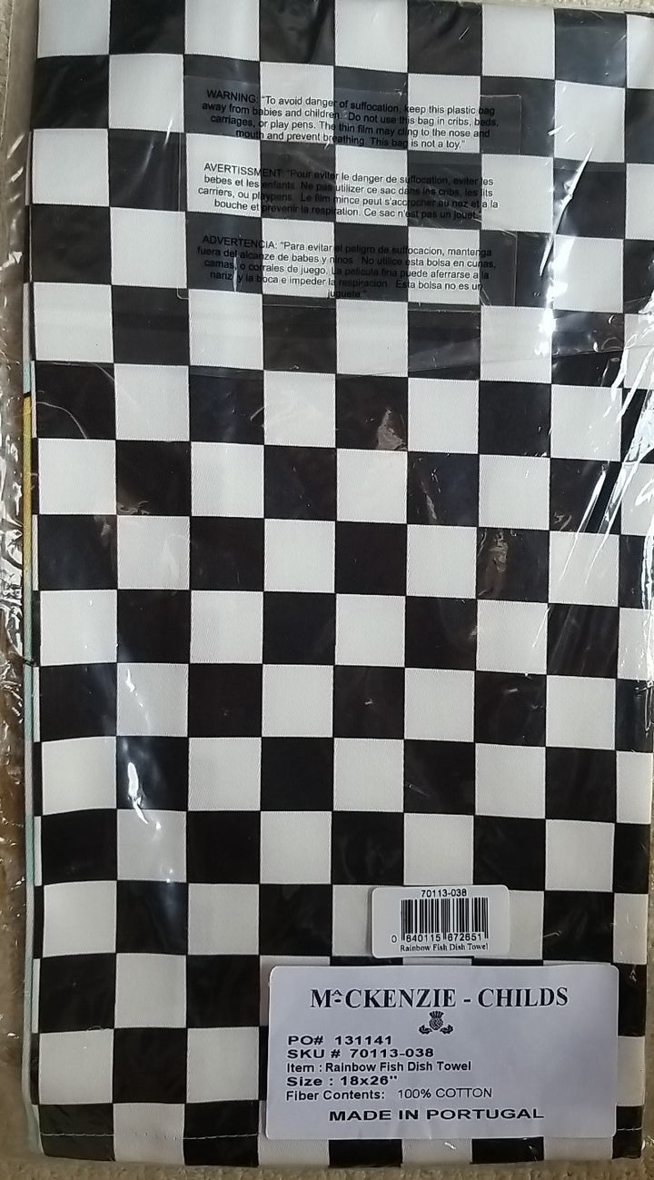 Mackenzie Child’s Rainbow Fish Dish / Tea Towel - NWT