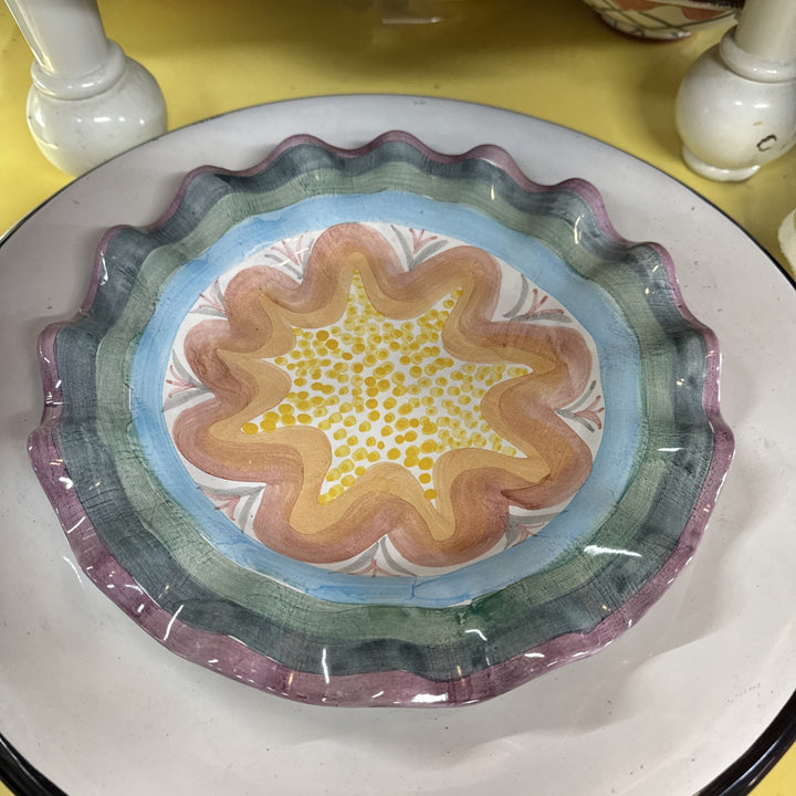 MacKenzie Childs Taylor Brittany    Dinner Plate Fluted 11"  2002
