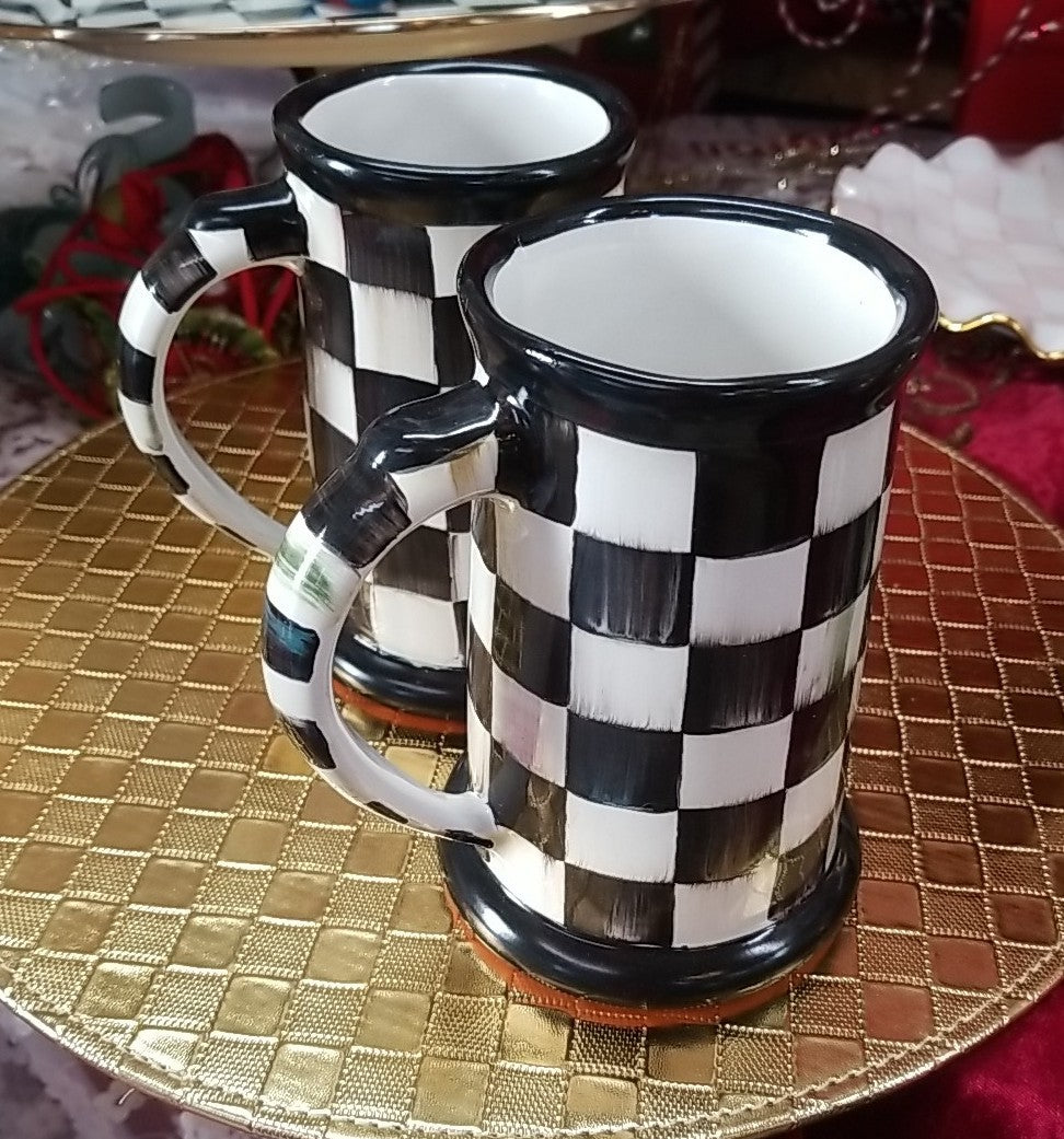 MACKENZIE CHILDS Courtly Check Mug - Stein- Ceramic-retired