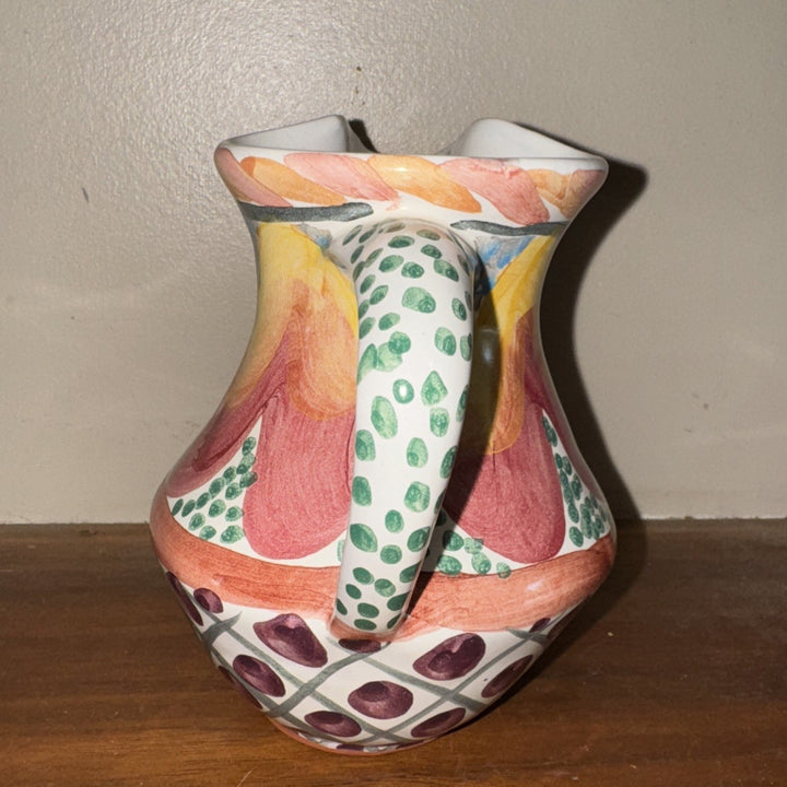 Mackenzie Childs Taylor Kukenhoff Ceramic 5” Tall Creamer Bright Colors