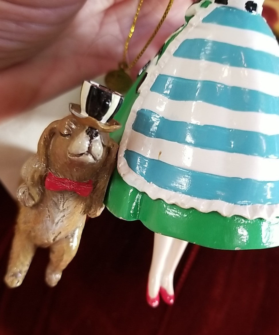 MacKenzie Childs Its A Wonderful Life Hostess Ornament Retired & Cocker Spanial