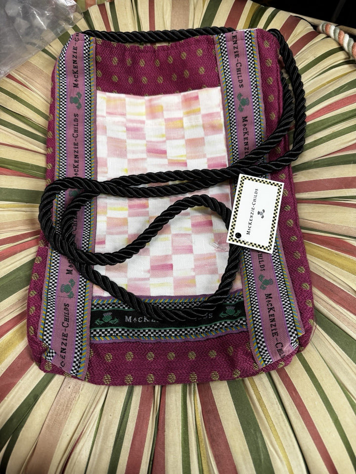Mackenzie Childs Rosy Check Vintage Bag Crossbody Purse NWT Rare