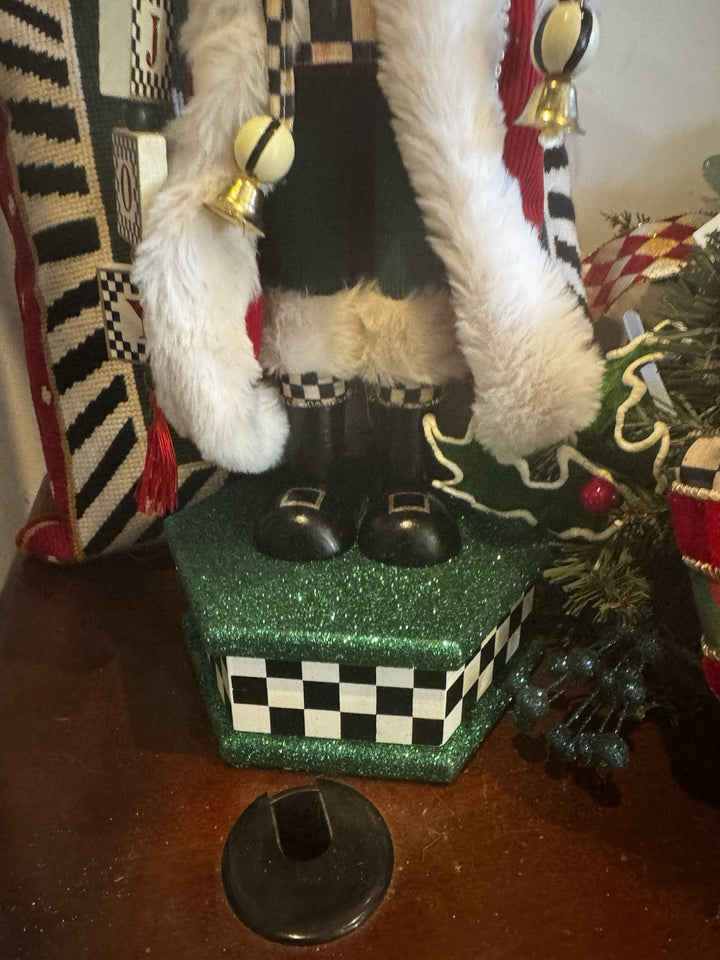Mackenzie Childs Cozy Christmas Santa  Nutcracker New In Box- 25” Tall