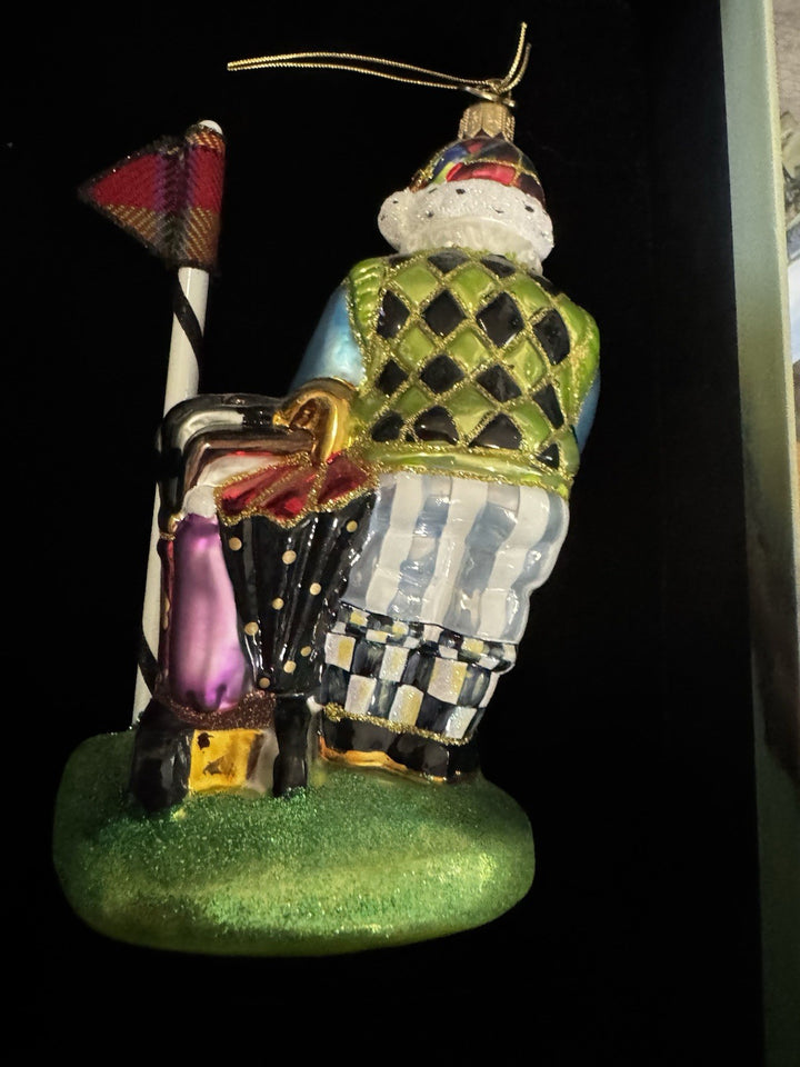 MACKENZIE CHILDS Ornament - SAINT ANDREWS SANTA Golf Glass Retired