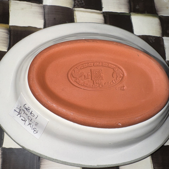 MacKenzie Childs Wallcourt Bixley  Small Oval  Soap Dish 6.25" Ceramic-1989