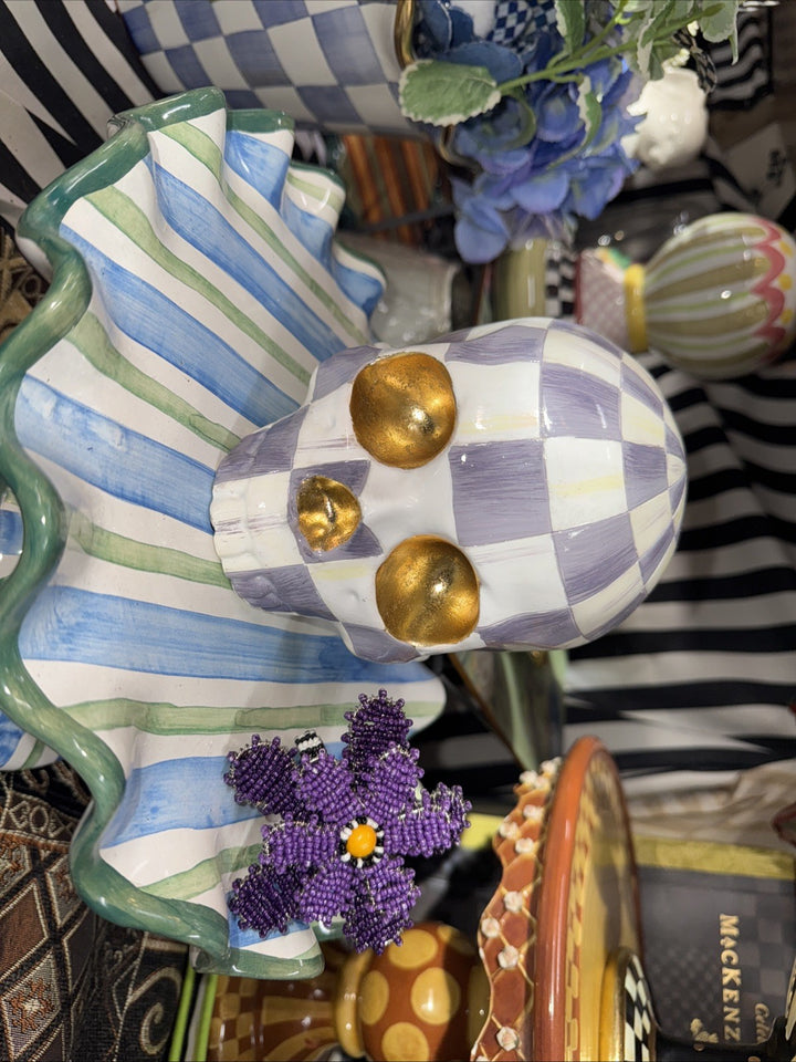 MacKenzie Childs Plum Check - Exclusive Skull Sold Out