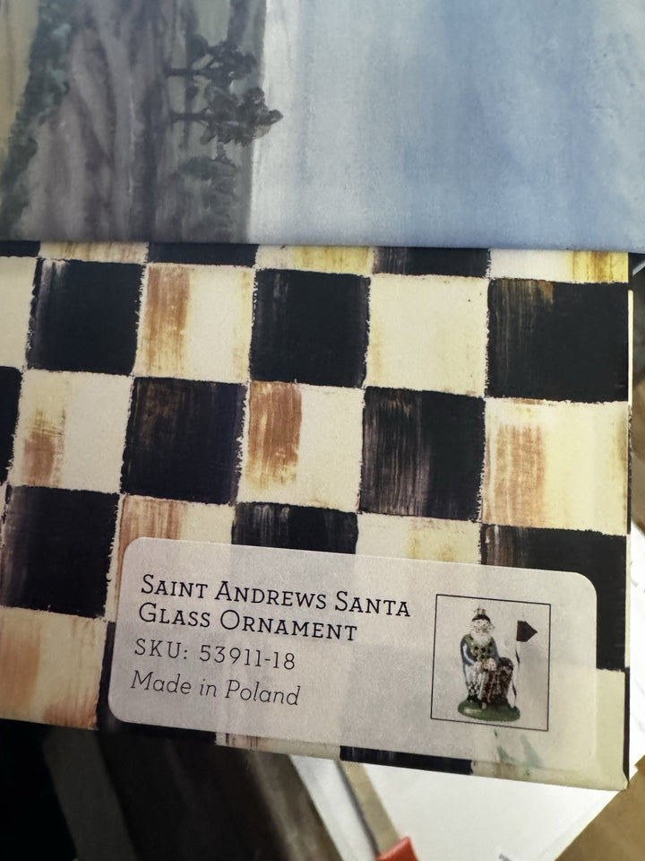 MACKENZIE CHILDS Ornament - SAINT ANDREWS SANTA Golf Glass Retired