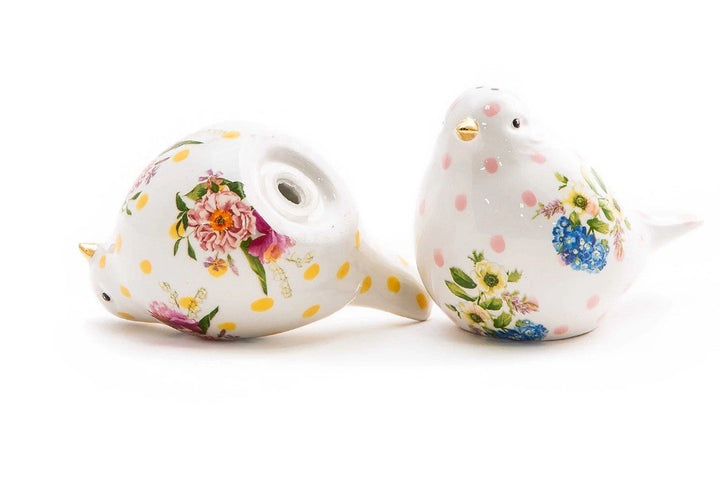 MacKENZIE CHILDS WILDFLOWER BIRDS SALT AND PEPPER SHAKERS BNIB