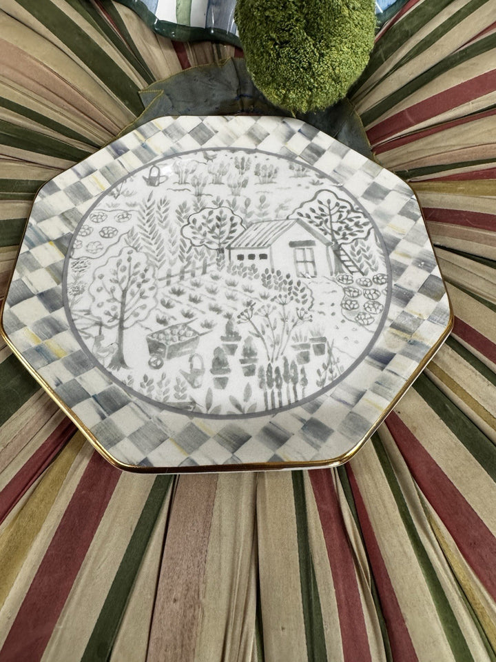 One 7” MacKENZIE CHILDS STERLING COTTAGE Desert Plate