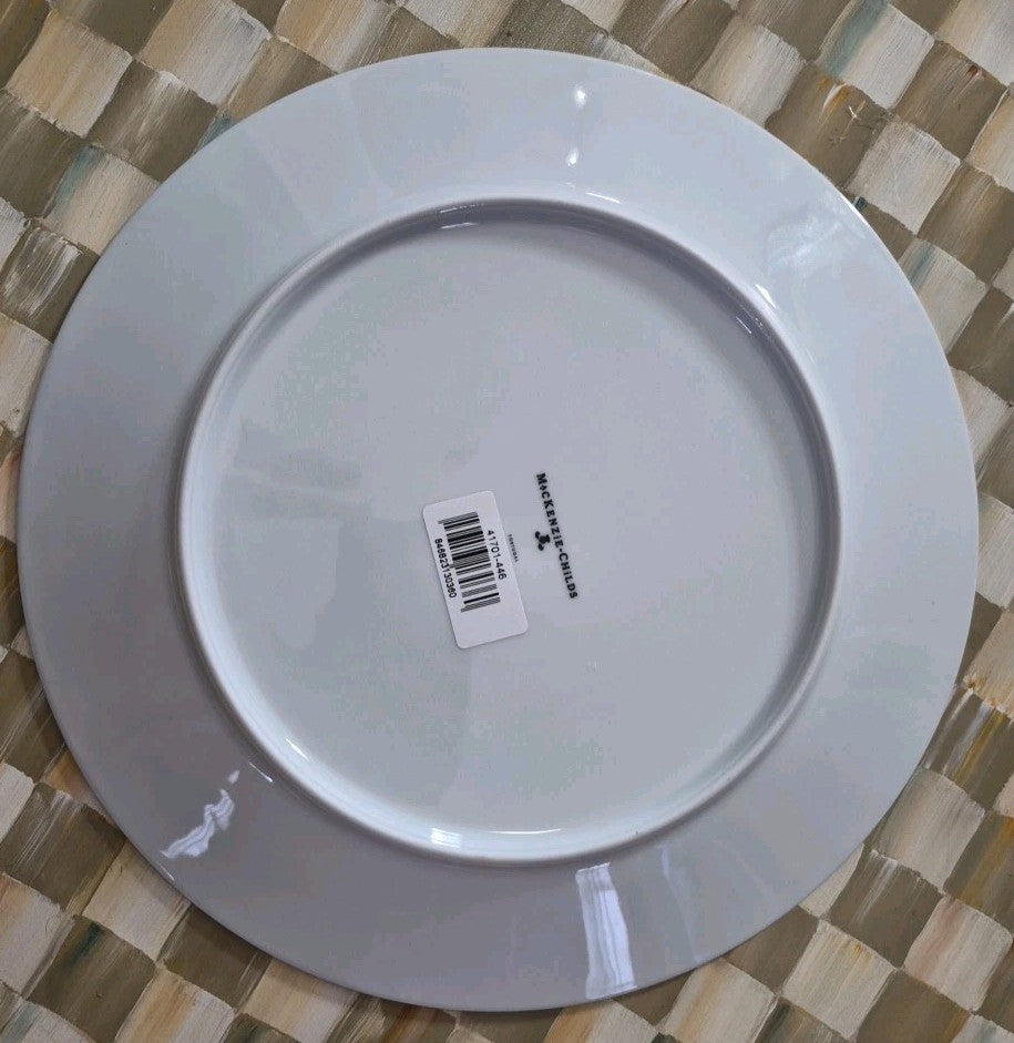Mackenzie Childs SoHo Dinner 10.24” Plate Midnight Retired- New Gold And Bubbles