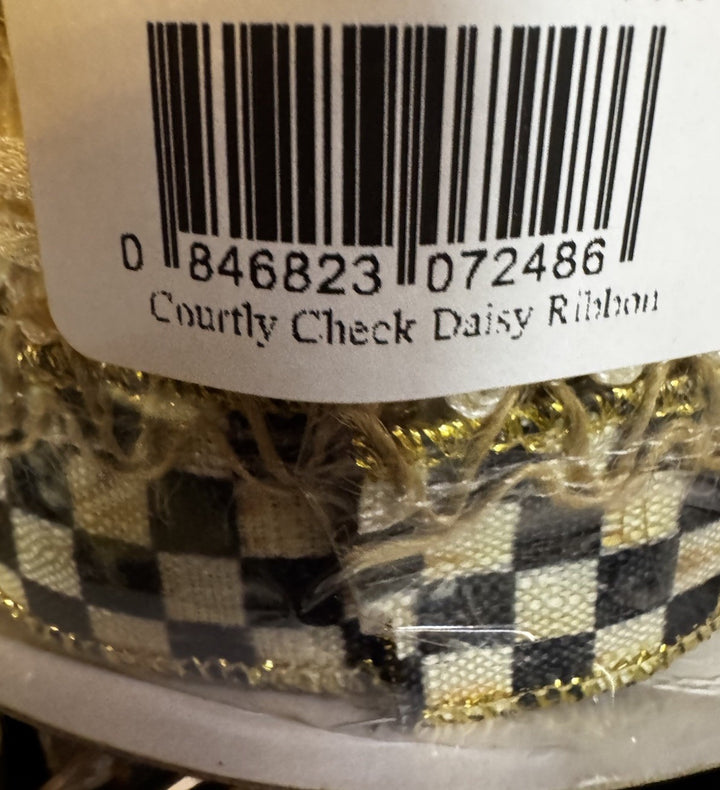 MacKenzie Childs Courtly Check Daisy  Ribbon 3" X 10 Yards NEW HTF